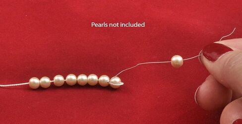 بيد بادي خيط حريري ابيض طبيعي 0.6 ملم مع ابرة مرفقة - مثالي لصنع المجوهرات - بطول 2 متر in Kuwait