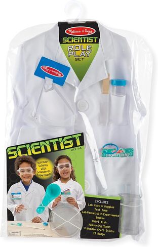 Melissa & Doug Scientist Role Play Costume Set (X pcs) - Lab Coat, Goggles, 6 Experiments in Saudi Arabia