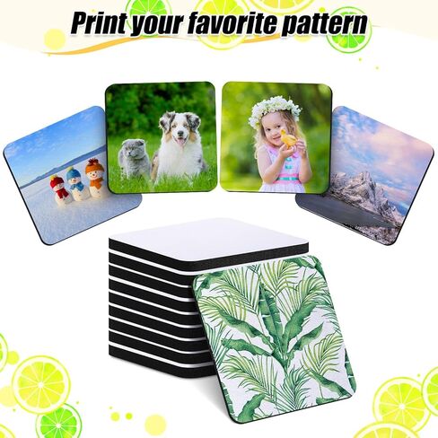 200 قطعة من قواعد الأكواب الفارغة من Skylety بيضاء مربعة فارغة من المطاط لنقل التسامي والطباعة بالضغط الحراري وصور الحرف اليدوية، 3.93 × 3.93 بوصة in Kuwait