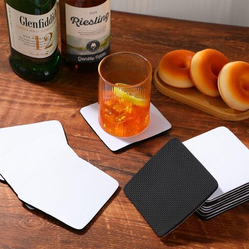 200 قطعة من قواعد الأكواب الفارغة من Skylety بيضاء مربعة فارغة من المطاط لنقل التسامي والطباعة بالضغط الحراري وصور الحرف اليدوية، 3.93 × 3.93 بوصة in Kuwait