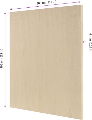 JEUIHAU 15 PCS 12 x 12 Inch Plywood Board Basswood Sheets, 1/4 Inch Thick Square Plywood Wood Sheets, Unfinished Basswood Sheets for Wood Engraving, Wood Burning and Laser Projects in Saudi Arabia
