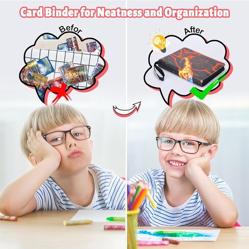 CSIHOP Card Binder for 1080 Cards, 9 Pocket Card Binder with 60 Removable Sleeves, Trading Card Binder for Sports Cards and Game Cards, Toploader Binder with Zipper for Boys Girls, Black in Kuwait