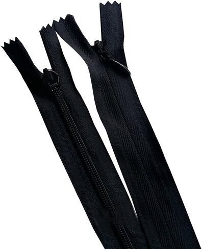 20 قطعة 50 سم (20 بوصة) أسود وأبيض سحابات نايلون غير مرئية لخياطة خياطة الصرف اليدوية ملحقات الملابس in Kuwait