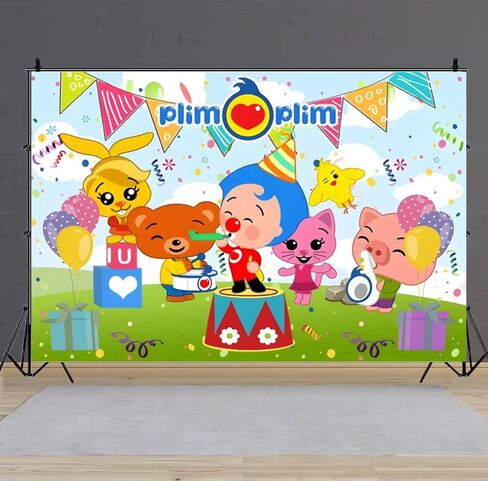 Plim Plim خلفية زينة الحفلات عيد ميلاد راية خلفية لمستلزمات الحفلات ذات الطابع Payaso (5x3ft) in Kuwait