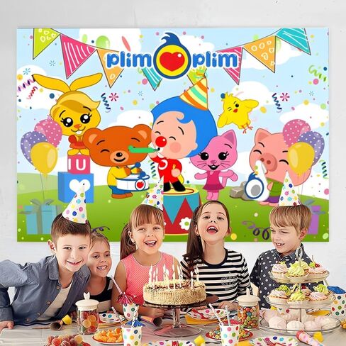 Plim Plim خلفية زينة الحفلات عيد ميلاد راية خلفية لمستلزمات الحفلات ذات الطابع Payaso (5x3ft) in Kuwait