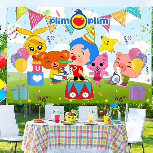 Plim Plim خلفية زينة الحفلات عيد ميلاد راية خلفية لمستلزمات الحفلات ذات الطابع Payaso (5x3ft) in Kuwait