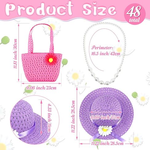 48 Pcs Girls Tea Party Dress up Playset Includes Toddler Tea Party Gloves and Hat Feather Boa for Kids Dress up Purses Hand Fans for Girls Playtime Birthdays Easter Party Supplies Accessories in Saudi Arabia