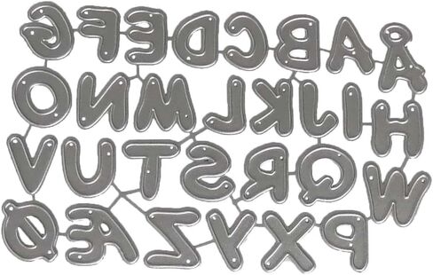 قوالب قطع الحروف الأبجدية من AHOMASH لصنع البطاقات، قطع معدنية مقطوعة، قوالب الحروف والنقش، قوالب الحروف الهجائية الكبيرة من أجل قصاصات الورق، طوابع ألبوم الحرف اليدوية، ديكور DIY in Kuwait