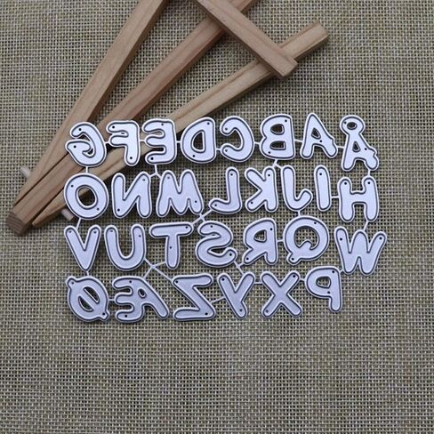 قوالب قطع الحروف الأبجدية من AHOMASH لصنع البطاقات، قطع معدنية مقطوعة، قوالب الحروف والنقش، قوالب الحروف الهجائية الكبيرة من أجل قصاصات الورق، طوابع ألبوم الحرف اليدوية، ديكور DIY in Kuwait