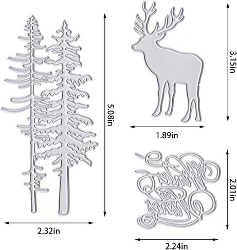 ALIBBON Merry Christmas Die Cuts for Card Making, Tree Deer Cutting Dies Metal Template Molds, Winter Wishes Words Dies for Crafting DIY Photo Album Paper Embossing Scrapbooking Supplies in Saudi Arabia