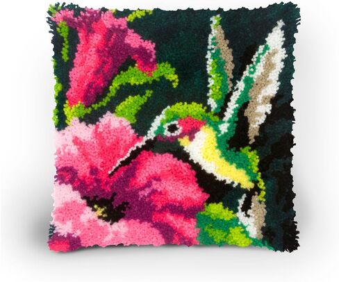 Dimensions Colorful Hummingbird Latch Hook Craft Kit, 16'' x 16'' in Saudi Arabia