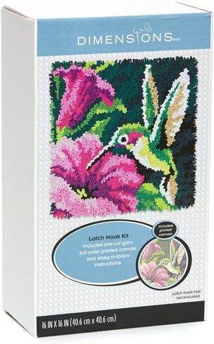 Dimensions Colorful Hummingbird Latch Hook Craft Kit, 16'' x 16'' in Saudi Arabia