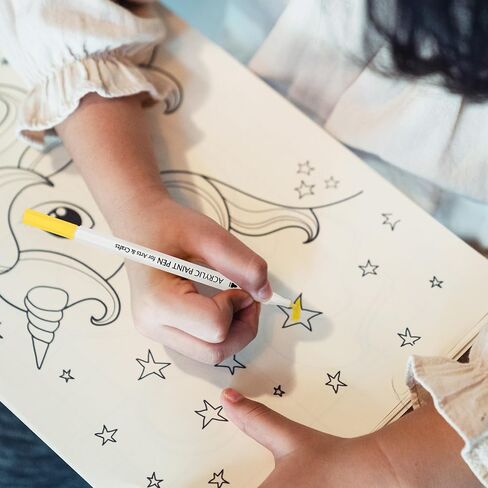 قلم طلاء أكريليك The Best Crafts من TBC - 48 لونًا مقاوم للماء، غير سام، عديم الرائحة، مناسب للورق والفخار والأحجار وحقائب الظهر والزجاج والبيض والأقمشة والبلاستيك والحرف اليدوية وهدايا بطاقات الهدايا للأطفال in Kuwait