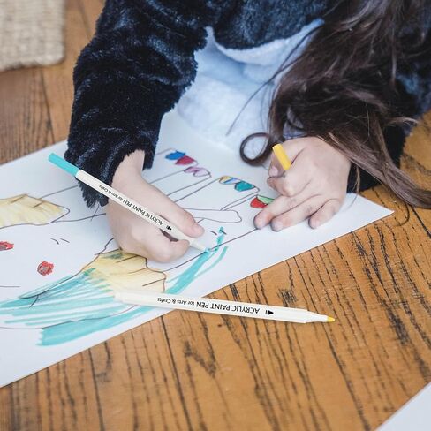 قلم طلاء أكريليك The Best Crafts من TBC - 48 لونًا مقاوم للماء، غير سام، عديم الرائحة، مناسب للورق والفخار والأحجار وحقائب الظهر والزجاج والبيض والأقمشة والبلاستيك والحرف اليدوية وهدايا بطاقات الهدايا للأطفال in Kuwait