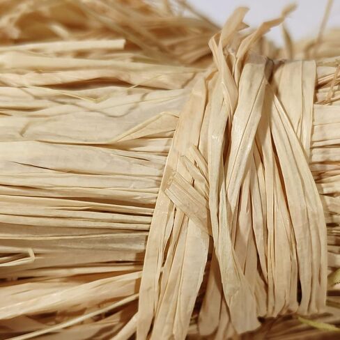شريط ورق رافيا طبيعي 320 غرام، 4 × 80 غرام، شريط رافيا عشب الرافيا مثالي لباقات الزهور والديكور وديكور الهالوين والكريسماس وتغليف هدايا الرافيا in Kuwait
