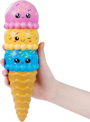 AILIMY 10 بوصة حيوان الآيس كريم اسفنجي جامبو لطيف كريم المعطرة لينة سكويشيز بطيئة ارتفاع الغذاء ضغط اللعب (6 ألوان عشوائية) in Kuwait