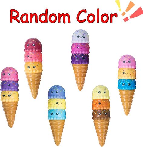 AILIMY 10 بوصة حيوان الآيس كريم اسفنجي جامبو لطيف كريم المعطرة لينة سكويشيز بطيئة ارتفاع الغذاء ضغط اللعب (6 ألوان عشوائية) in Kuwait