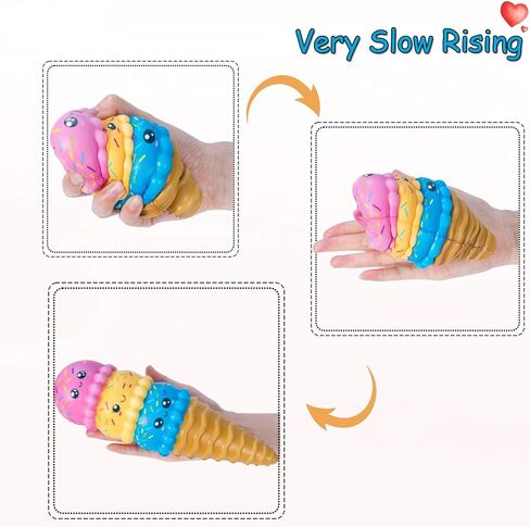 AILIMY 10 بوصة حيوان الآيس كريم اسفنجي جامبو لطيف كريم المعطرة لينة سكويشيز بطيئة ارتفاع الغذاء ضغط اللعب (6 ألوان عشوائية) in Kuwait