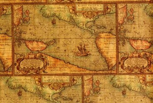 Antique Map Gift Wrap 2' x 8' in Saudi Arabia