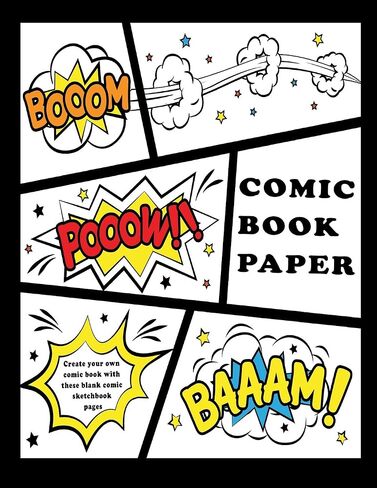 Comic Book Paper : Create your own comic book with these blank comic sketchbook pages: Over 100 Pages, 8.5" x 11.5" Big Blank Comic Book For Kids (Blank Comic Books For Kids) in Saudi Arabia