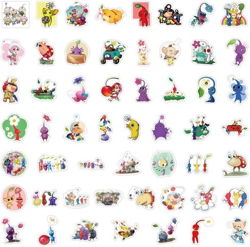 50 قطعة من ملصقات Pikmin ملصقات Pikmin Toys الفينيل المقاومة للماء لأجهزة الكمبيوتر المحمول، زجاجة مياه، لوح التزلج، سجل القصاصات، Gutair، هدايا الحفلات للأطفال والمراهقين والبالغين in Kuwait