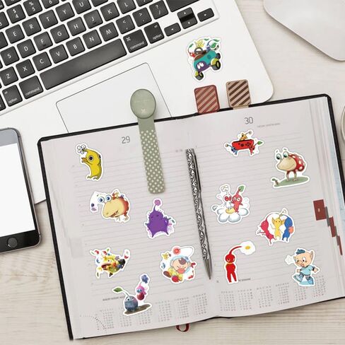 50 قطعة من ملصقات Pikmin ملصقات Pikmin Toys الفينيل المقاومة للماء لأجهزة الكمبيوتر المحمول، زجاجة مياه، لوح التزلج، سجل القصاصات، Gutair، هدايا الحفلات للأطفال والمراهقين والبالغين in Kuwait