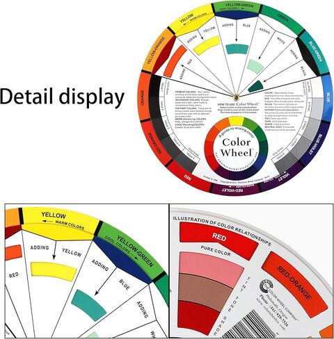 SANESKY 2 Set Color Mixing Guides, Plus Creative Color Wheel with Color Sectors Showing Relationships Between Colors in Kuwait