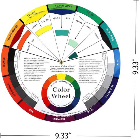 SANESKY 2 Set Color Mixing Guides, Plus Creative Color Wheel with Color Sectors Showing Relationships Between Colors in Kuwait