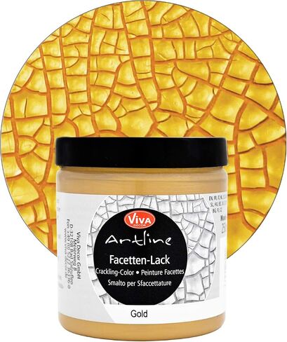 Viva Decor®️ Facetten Lack - texture paste crackle medium (transparent, 8,45 fl oz) crackle texture paste waterbased - non toxic - paint for glass, porcelain, canvas etc. - Made in Germany in Saudi Arabia