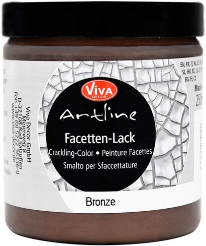 Viva Decor®️ Facetten Lack - texture paste crackle medium (transparent, 8,45 fl oz) crackle texture paste waterbased - non toxic - paint for glass, porcelain, canvas etc. - Made in Germany in Saudi Arabia