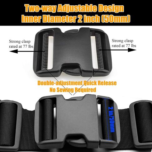 Quick Side Release Buckle for 2inch/50mm Webbing Straps, Plastic Buckles Clips Adjustable Backpack Replacement (1.5inch black) in Kuwait