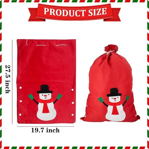 QVMKWL 4 قطع كبيرة الحجم لعيد الميلاد سانتا كيس، 19.7 بوصة × 27.5 بوصة حقيبة قماش عيد الميلاد مع رباط، حقيبة تخزين هدايا عيد الميلاد من الخيش in Kuwait