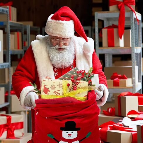 QVMKWL 4 قطع كبيرة الحجم لعيد الميلاد سانتا كيس، 19.7 بوصة × 27.5 بوصة حقيبة قماش عيد الميلاد مع رباط، حقيبة تخزين هدايا عيد الميلاد من الخيش in Kuwait