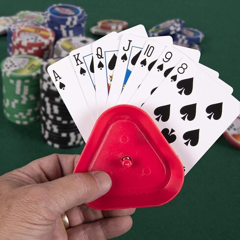 Silly Goose Games Triangle Shaped Hands-Free Poker Playing Card Rack Holder Set of 4 - Adults or Kids Game Fun in Kuwait