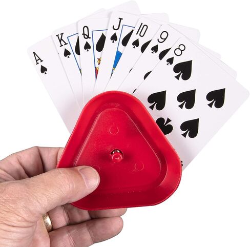 Silly Goose Games Triangle Shaped Hands-Free Poker Playing Card Rack Holder Set of 4 - Adults or Kids Game Fun in Kuwait