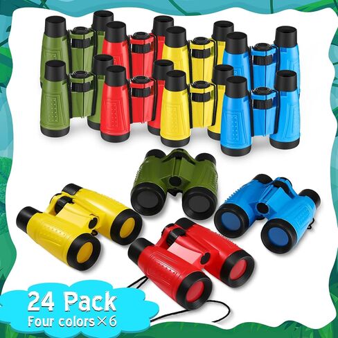 24 Pieces Toy Binoculars with Neck String Assorted Colors Novelty Binoculars Camping Birthday Party Supplies Nature Exploration Toys for Outdoors Indoors Sightseeing, Camping, Birdwatching Wildlife in Saudi Arabia
