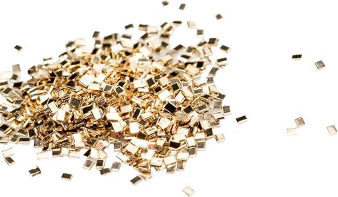 شريحة اللحام الصلب الأصفر الفضي 3 جرام (~ 2000 قطعة) مطابقة الذهب المدعم 0.5 × 1.0 × 0.25 مم فائقة الصغر مصنوعة في الولايات المتحدة الأمريكية بواسطة CRAFT WIRE in Saudi Arabia
