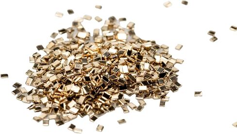 شريحة اللحام الصلب الأصفر الفضي 3 جرام (~ 2000 قطعة) مطابقة الذهب المدعم 0.5 × 1.0 × 0.25 مم فائقة الصغر مصنوعة في الولايات المتحدة الأمريكية بواسطة CRAFT WIRE in Saudi Arabia