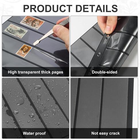 20 ورقة صفحة طوابع لمجلد ألبوم الطوابع، صفحات 1/2/5/7 صفوف لكتاب جمع الطوابع البريدية، لوازم جمع الطوابع لعرض جامعي الطوابع (مع ملقط طوابع واحد) in Kuwait