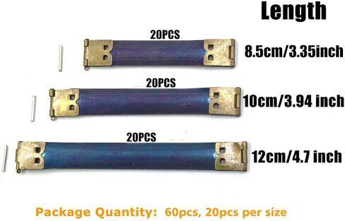 60Pcs Metal Internal Flex Frame Kiss Clasp Bulk for DIY Craft Purse Bag Wallet Sewing Making with Loops Lock Coin Handbag Hinges Spring Clip Hook (3SIZE) in Saudi Arabia