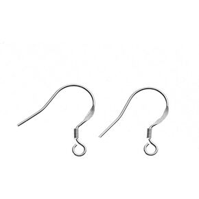 HI-BOOM 50 قطعة من خطافات حلق الأسلاك الفرنسية من الفضة الإسترلينية عيار 925، فضي أبيض in Kuwait