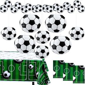 Wettarn 14 Pcs Basketball Party Decorations Set Include 4 Basketball Plastic Tablecloth 8 Basketball Paper Lanterns 2 Basketball Party Decorations Party Banners for Birthday Party Kids and Adults