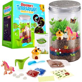مجموعة EXBEPE Unicorn Terrarium للأطفال مجموعة العلوم الجذعية لنمو النباتات الفلورسنت لعبة اكتشاف البستنة التعليمية للأعمار من 4 5 6 7 8-12 هدايا عيد ميلاد للأولاد والبنات للأطفال... in Kuwait