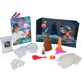 Eruptions and Explosions by Heebie Jeebies- 5 Fun and Safe Science Experiments for Kids Ages 8+ Years Old- Volcano, Rocket and More- STEM Chemistry Set