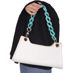 Wiwpar Acrylic Bag Straps Chains Purse Bag Handle Shoulder Straps Replacement Bag Chain with Buckle Handbag Decoration for Women (Color 1)