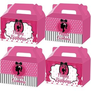 XFYCUTE Pink Girl Treat Boxes Little Pink Candy Boxes Cardboard Present Boxes 20 Pcs 2 Style for Girl Birthday Party Decorations in Kuwait