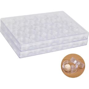 4 عبوات من منظمات الخرز الشفاف وحاويات التخزين مع أغطية وحاويات خرز طلاء ماسي من أجل الحرف الفنية والمجوهرات وأقراط الخياطة وحبوب الأظافر والأشياء الصغيرة (24 شبكة) in Kuwait