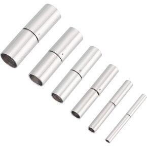 UNICRAFTALE 12 Sets 3 Styles 1mm/1.5mm Hole Stainless Steel Screw Clasps Column Screw Clasps Tube Leather Cord End Caps with Locking for Bracelets Jewelry Making Findings