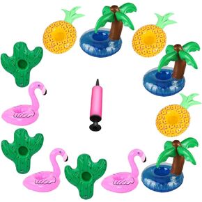 Aoutacc Float Drink Holders for Pool,Inflatable Beverage Floats Cup Coasters with Mini Air Pump