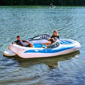 Aquayam Lake Floats for Adults Floating Island for Lake Inflatables Lake Toys for Adults and Family | Boat Floats for The Lake Includes Air Pump, Extendable Oars, Repair Kit and Carry Bag in Saudi Arabia